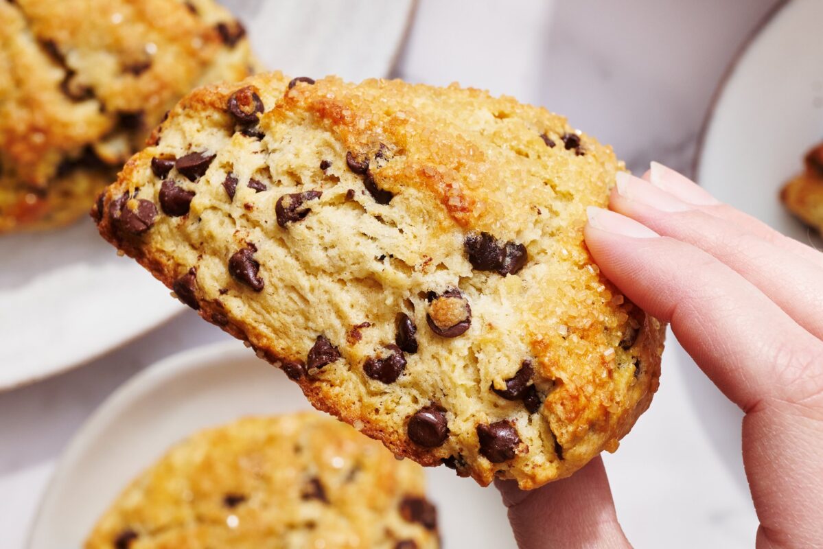  golden-brown and freshly baked, with a crispy sugar topping and rich chocolate chips.